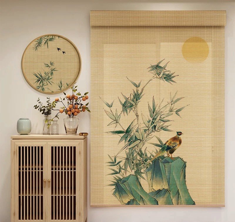 MẪU RÈM CUỐN TĂM TRE IN TRANH - MẪU MỚI 2024 - TẠI RÈM BẢO KHÁNH