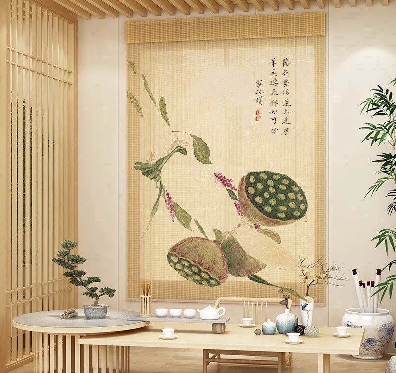 MẪU RÈM CUỐN TĂM TRE IN TRANH - MẪU MỚI 2024 - TẠI RÈM BẢO KHÁNH
